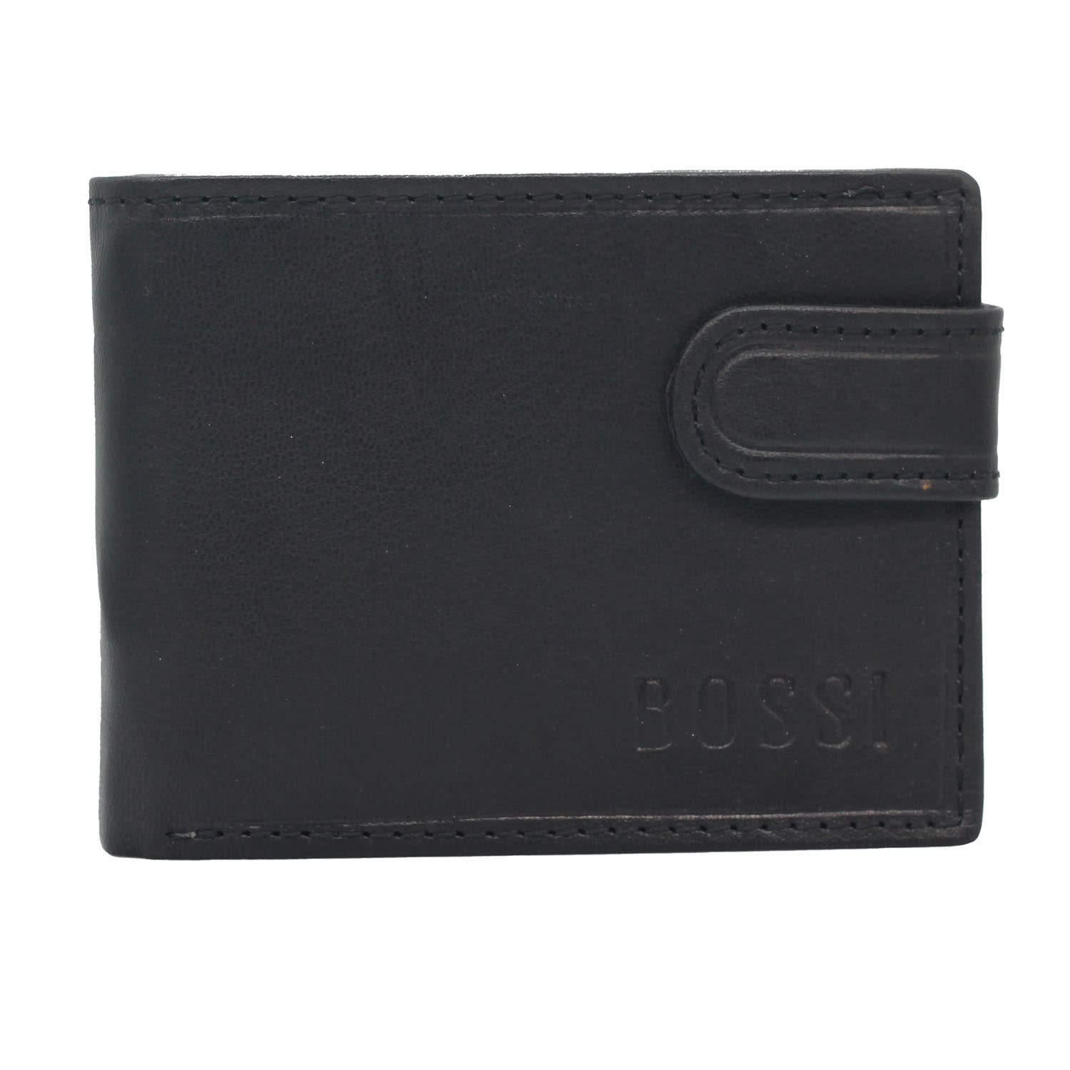 Bossi Mopane Mens Leather Executive Billfold With Tab - Black