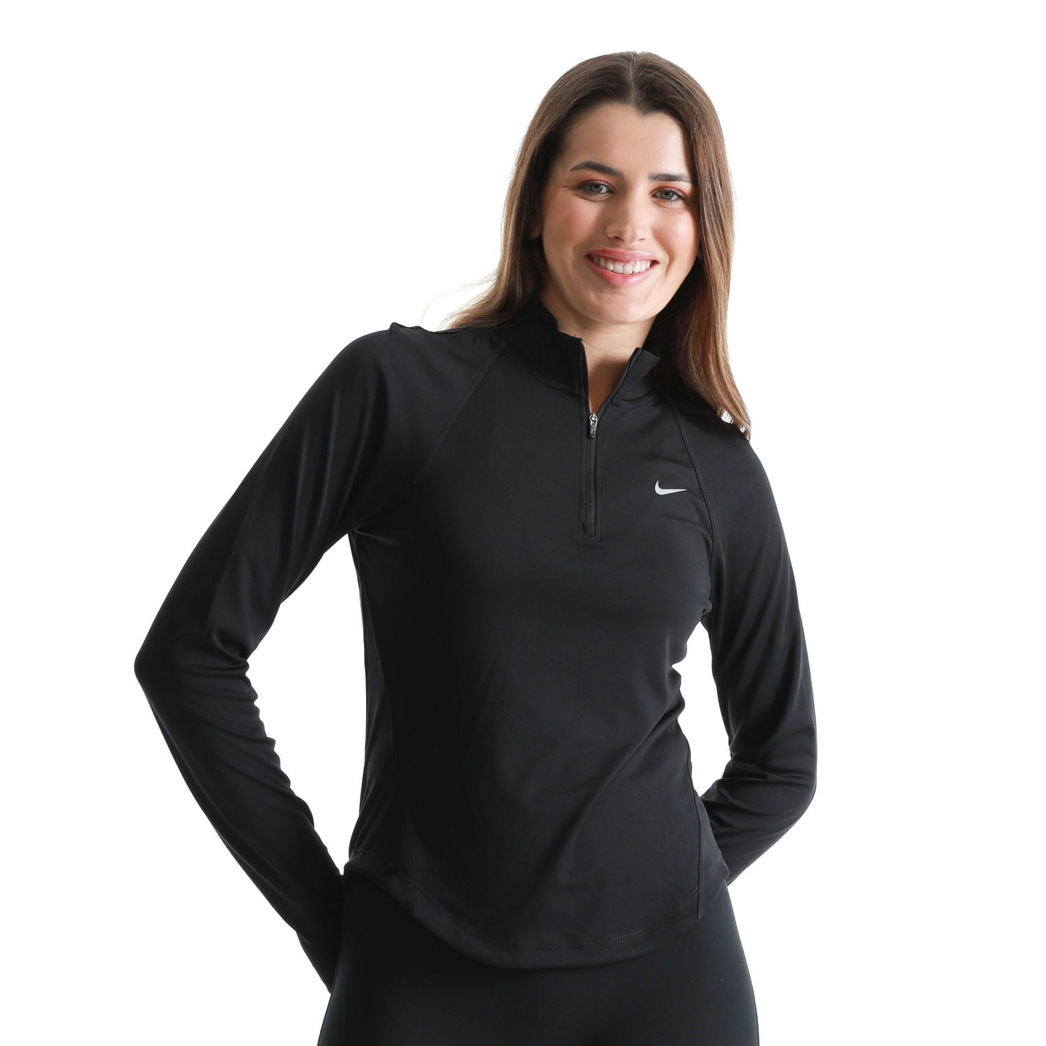 Nike Women's Tempo Swoosh Dri Fit Half Zip Long Sleeve