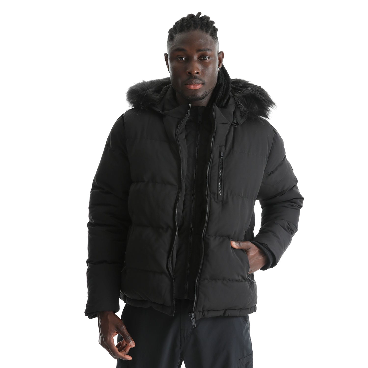 SoulCal Men's 2-Zip Bubble Jacket