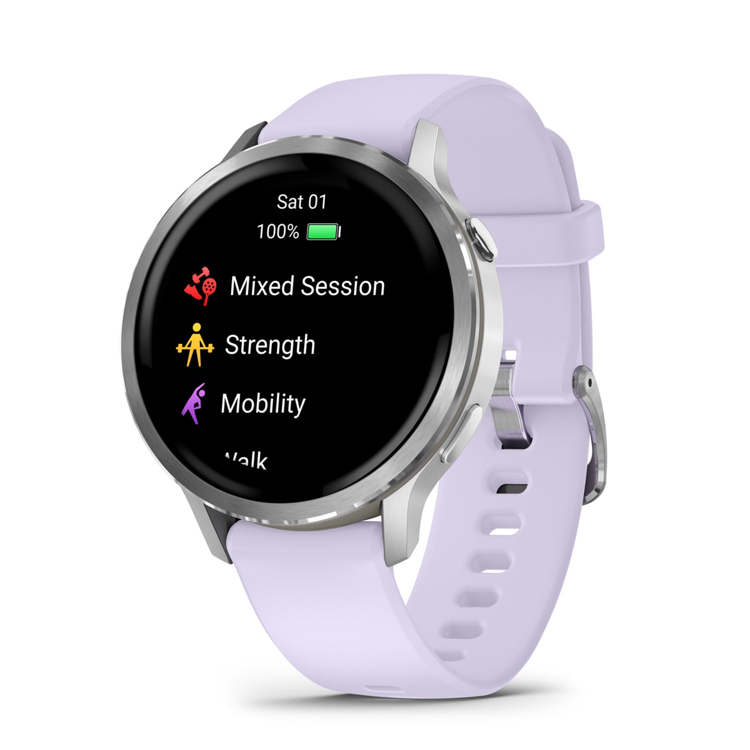 Garmin Venu 4 41mm Premium GPS Smartwatch - Silver/Light Blue-Purple