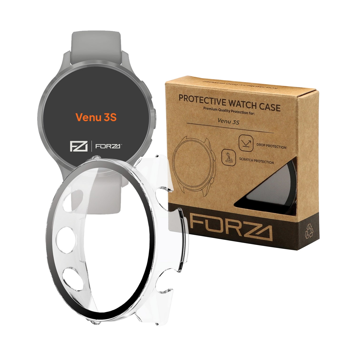 FORZA Tempered Film Watch Case for Garmin Venu 3S