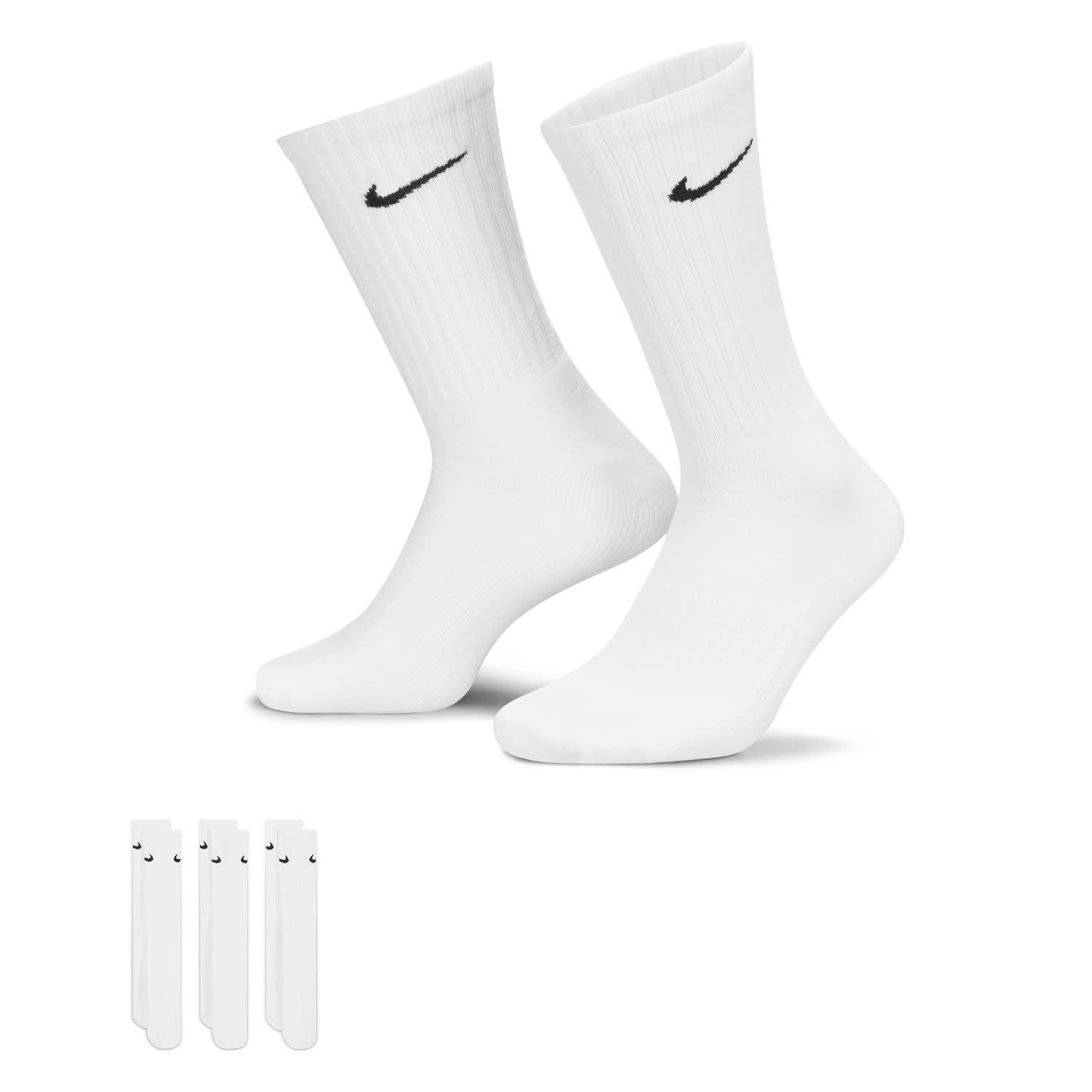 Nike Everyday Cushioned Crew 3-Pack White/Black Socks