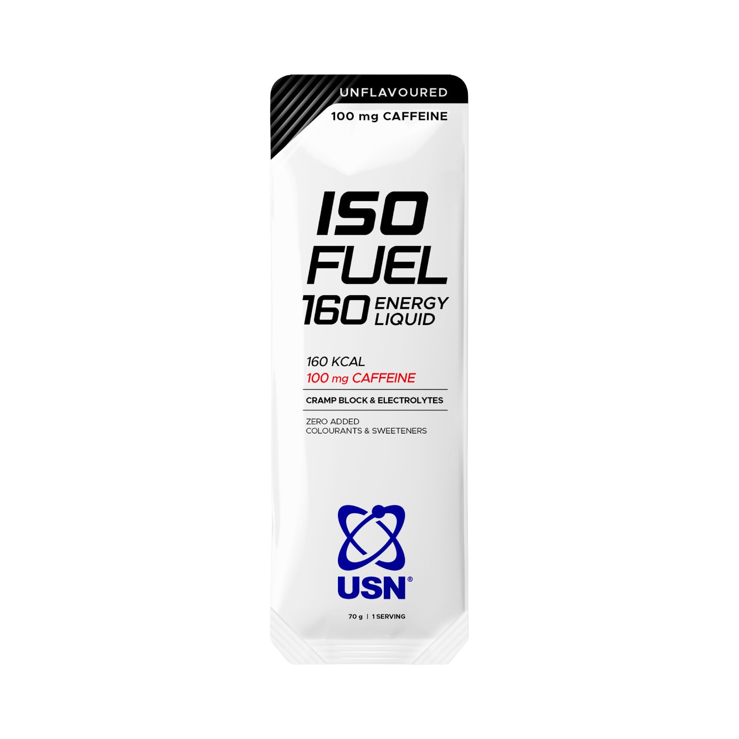 USN IsoFuel 160 Energy Gel Unflavoured+Caffeine 70g