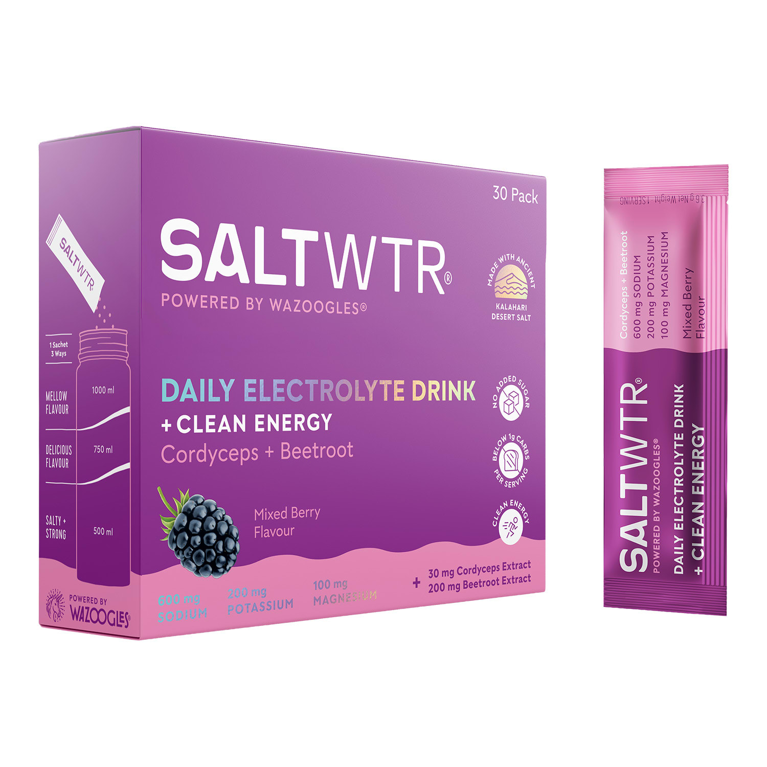 SaltWTR Daily Electrolytes 30 Pack - Mixed Berry
