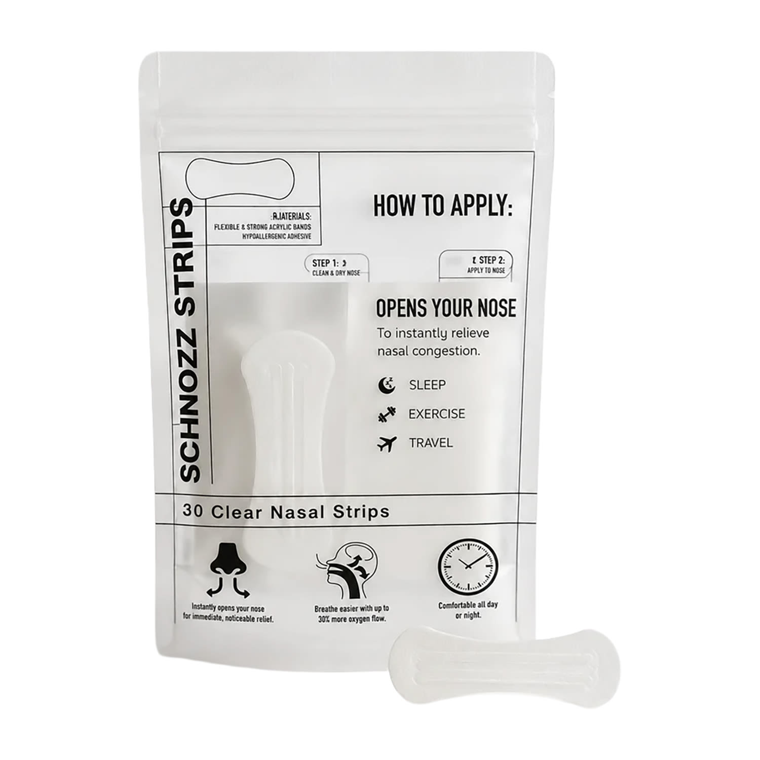 Schnozz Strips - Clear Nasal Strips