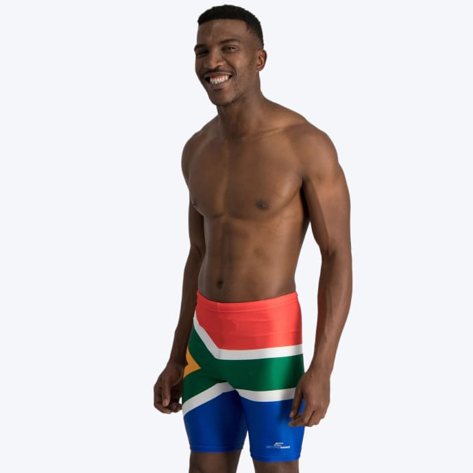 Second Skins Men's South African Flag Swimming Jammer | by South