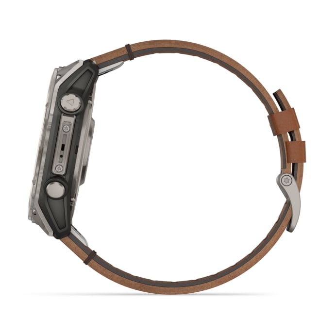 Garmin Fenix 8 51mm AMOLED Sapphire Multisport Smartwatch - Titanium Leather