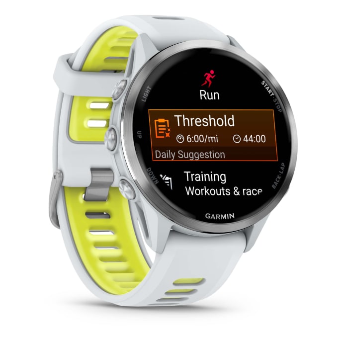 Garmin Forerunner 970 Advanced GPS Running Smartwatch - Whitestone/Amp Yellow