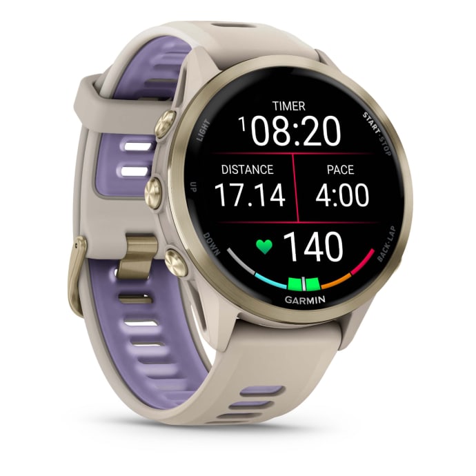 Garmin Forerunner 970 Advanced GPS Running Smartwatch - French Grey/Indigo