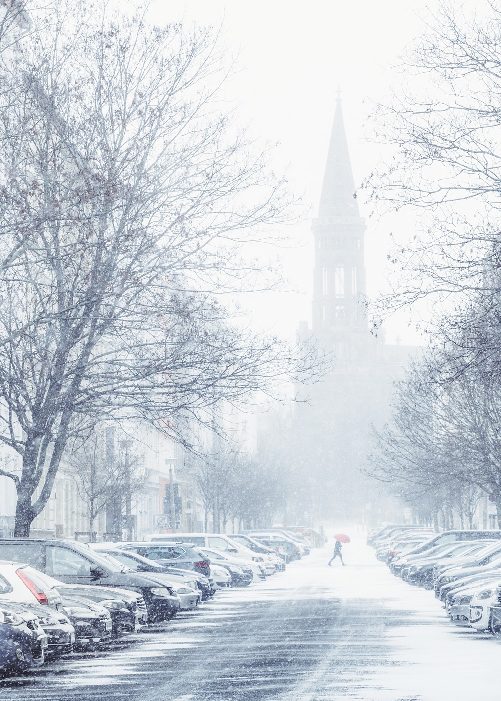 Snowstorm in Berlin, Germany