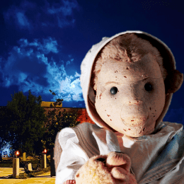 Robert the Doll at Night