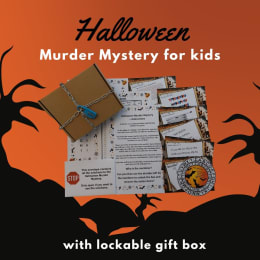Halloween Murder Mystery Kit for Kids With Lockable Gift Box