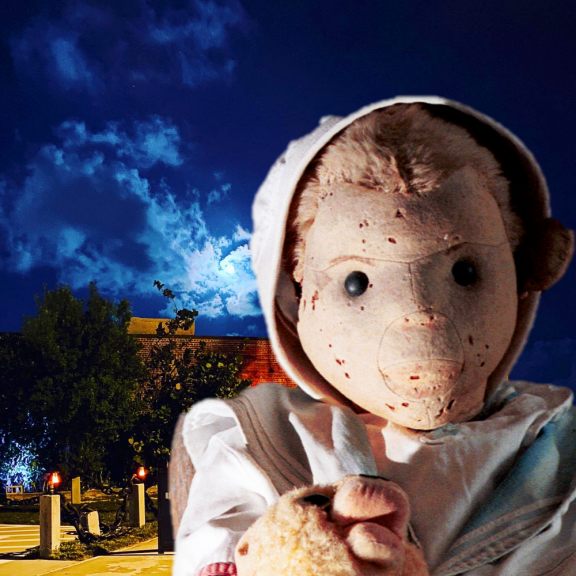 Robert the Doll at Night