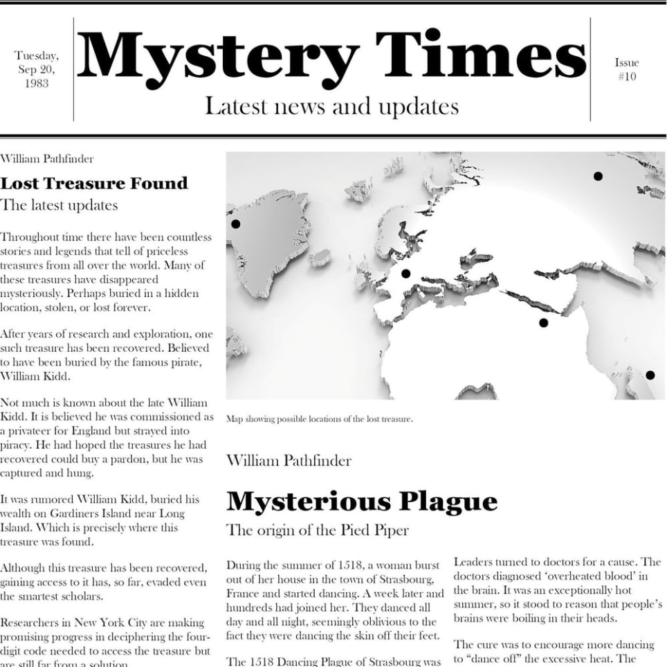 Escape Room Game Kit - Lost Treasure Mystery