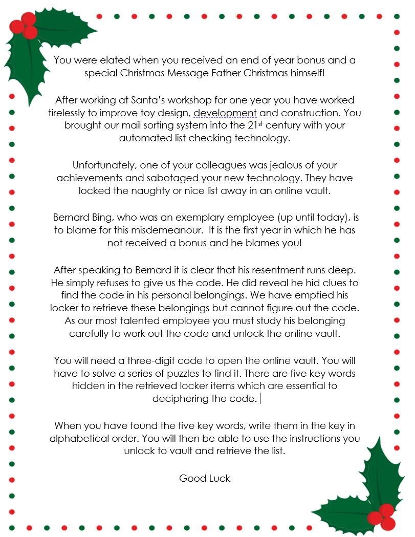 Christmas Escape Room Game