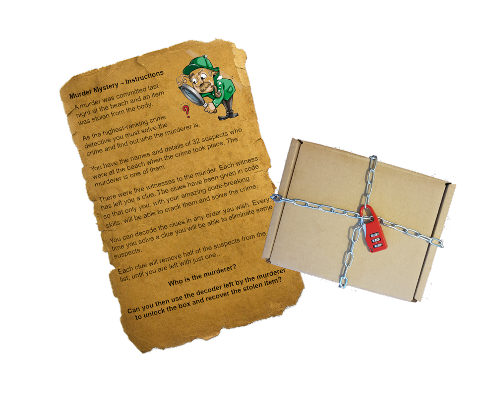 Murder Mystery Game for Kids With Lockable Gift Box