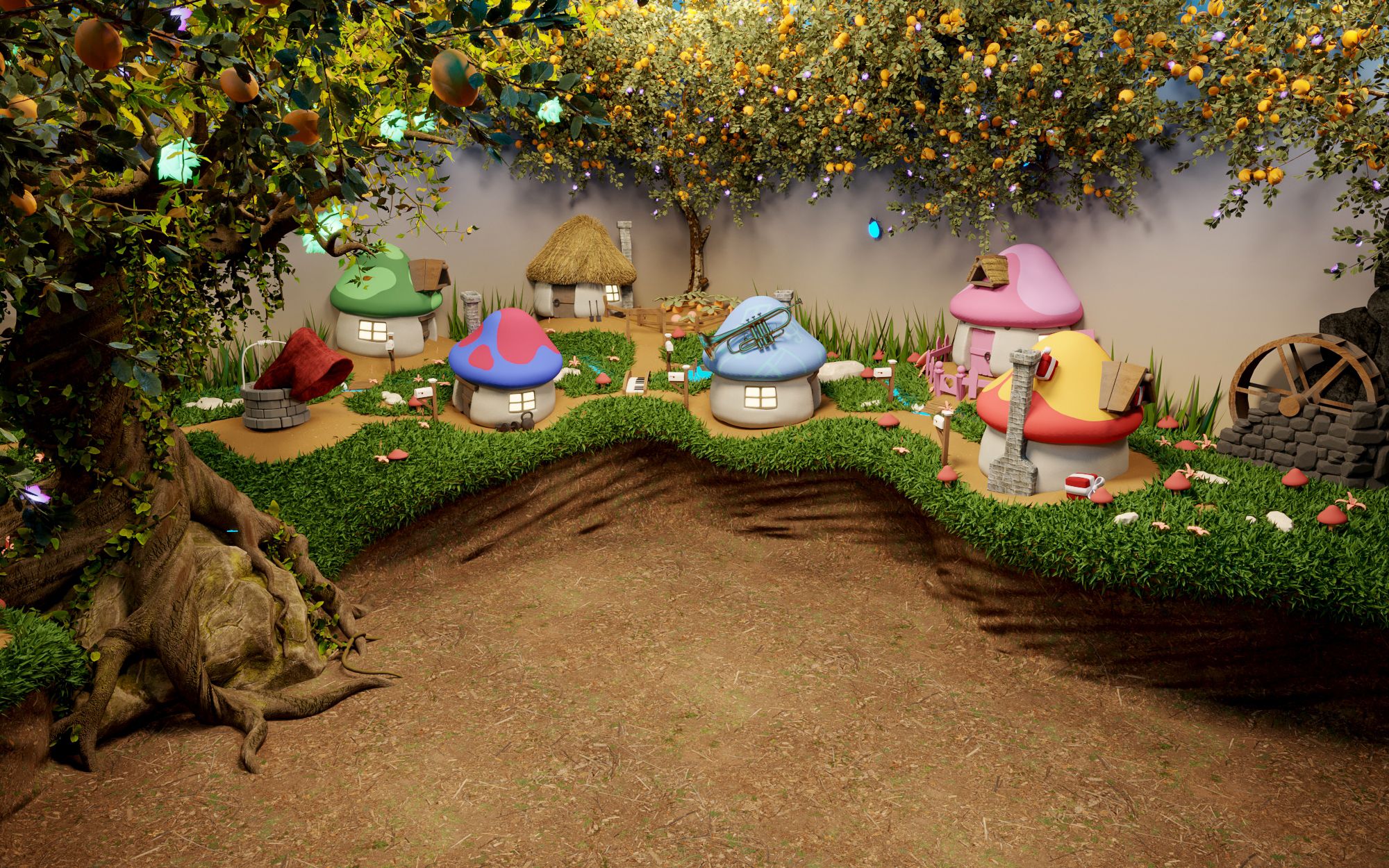 the smurfs village wallpaper