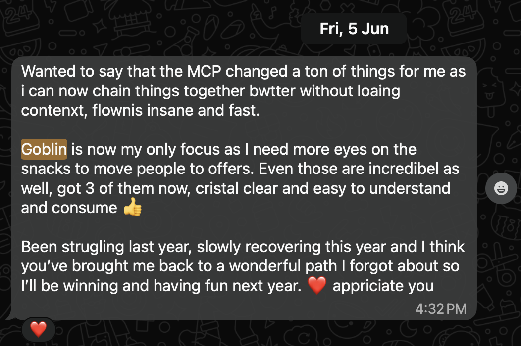 Goblin user testimonial