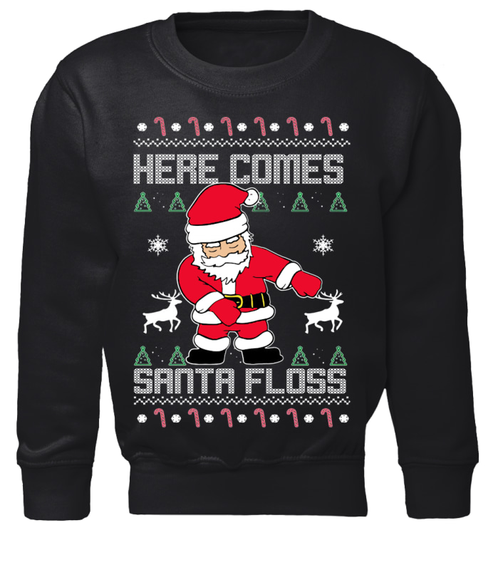 Here comes Santa floss ugly Christmas sweater
