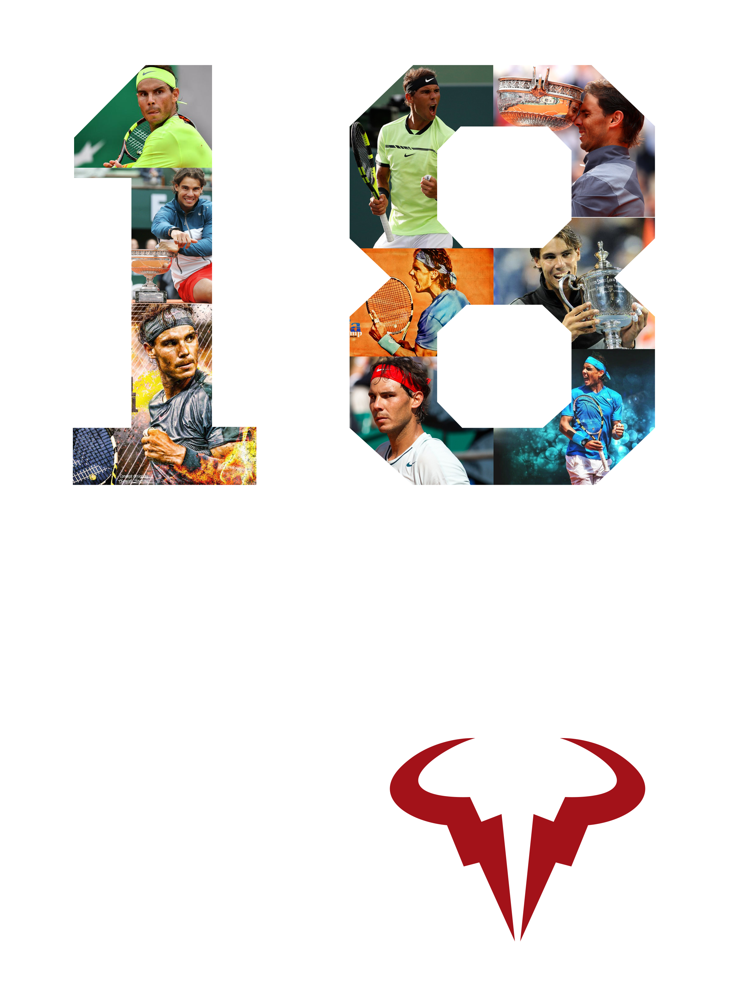 LOVELY Rafael Nadal 18 Grand Slam 12 French open signature ...