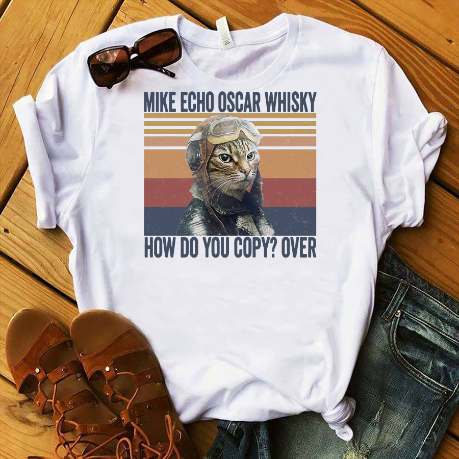 mike echo oscar whiskey cat t shirt