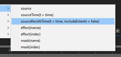 Default parameters on the sourceRectAtTime native method 