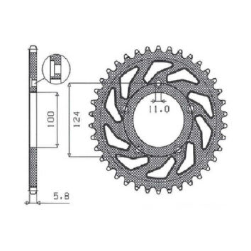 Sunstar Sprockets Ritzel Rear Sprocket 520 38T Steel