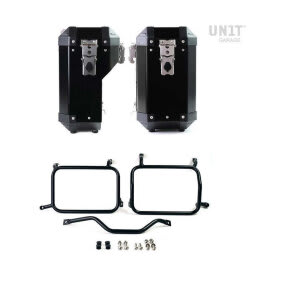 Unit Garage 2 Aluminum Atlas Suitcases 40L&34L + HD Pan America Supports