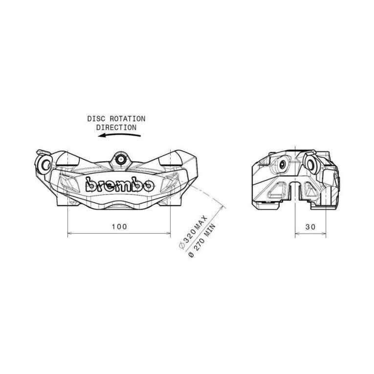 Freno Brembo M4 Front Left Brake Caliper Titanium Ø32mm