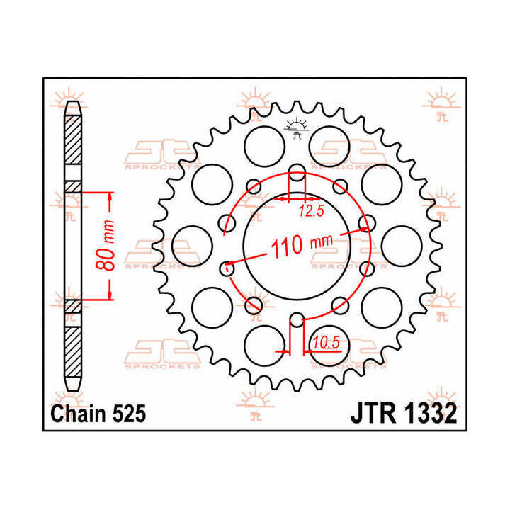 Piñón Jt Sprockets Sprocket Rear 46T 525