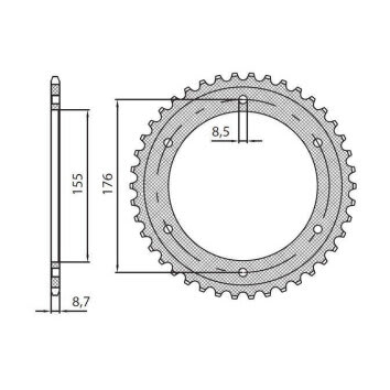 Sunstar Sprockets Ritzel Rear Sprocket 530 44T Erg