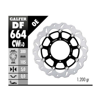 Disco freno Galfer Wave DF664CWI Flotante delantero izquierdo
