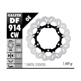 Galfer Brake disc Wave DF914CW Flotante Núcleo Aluminio Delantero OE