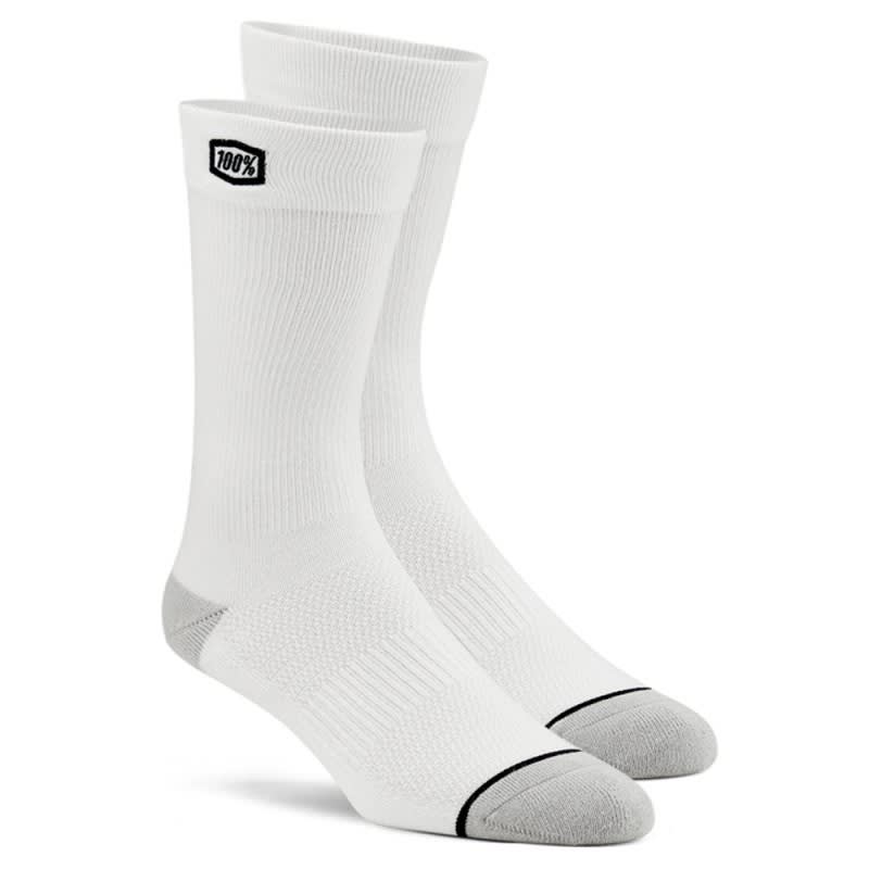 100% Solid Casual Socks White