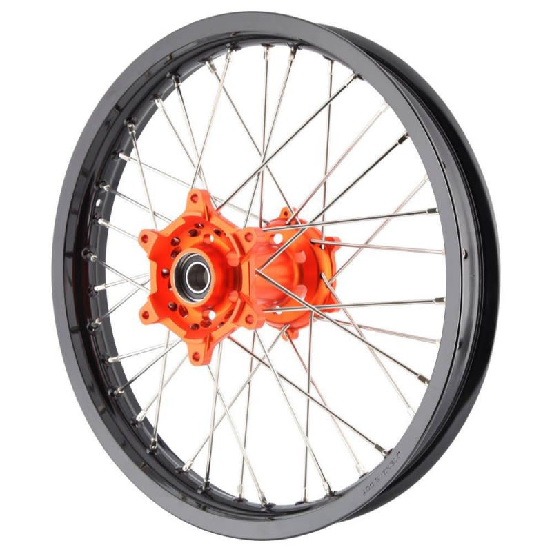 XTech Wheel Rim Rear (1.85 X 16) Black Rim/Orange Hub/Silver Spokes