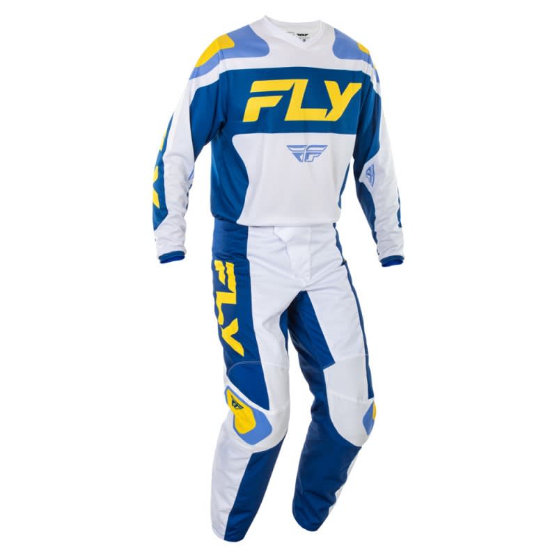 Fly Racing 2025 F-16 MX Pants White/Dark Blue/Yellow