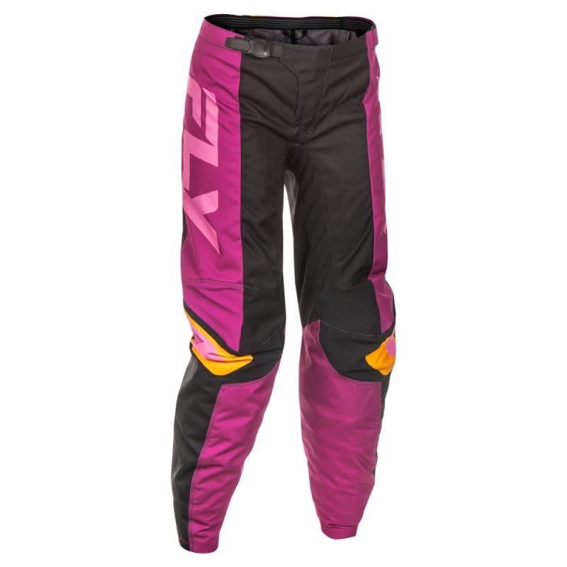 Fly Racing 2025 F-16 MX Pants Womens Black/Mauve/Yellow
