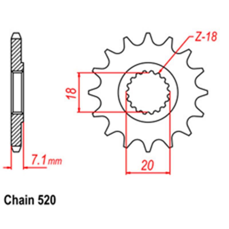 RK Front Steel Sprocket (520)