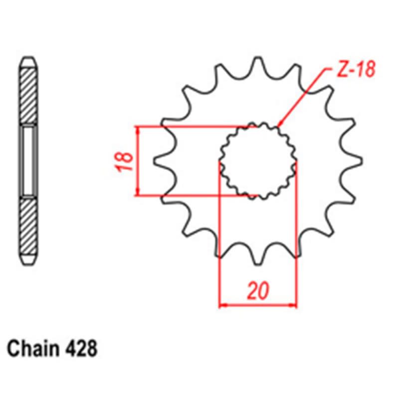 RK Front Steel Sprocket (428)