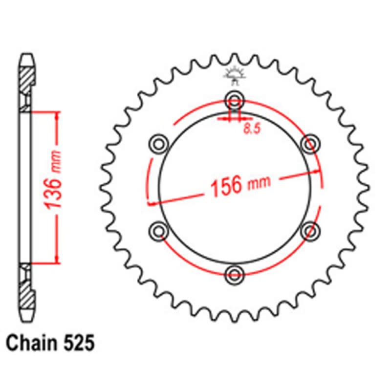RK Rear Steel Sprocket (525)