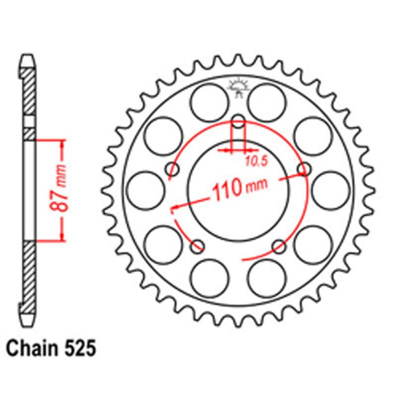 RK Rear Steel Sprocket (525)