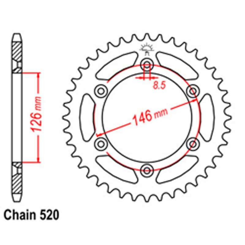 RK Rear Steel Sprocket (520)