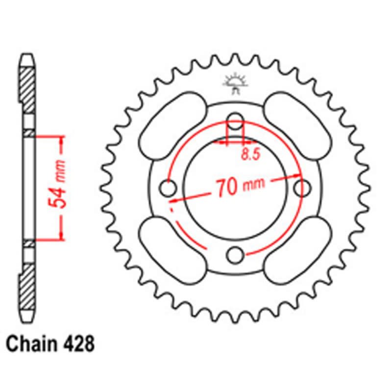 RK Rear Steel Sprocket (428)
