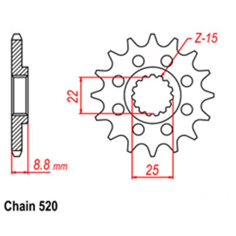 RK Front Steel Sprocket (520)