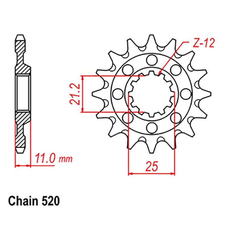 RK Front Steel Sprocket (520)