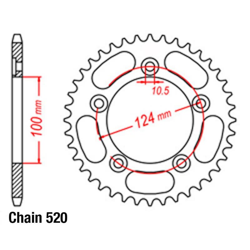 RK Rear Steel Sprocket (520)