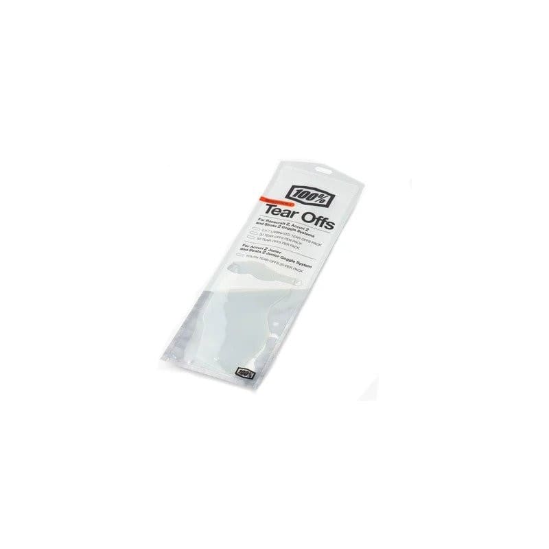 100% Racecraft 2 / Accuri 2 / Strata 2 Standard Tear-Offs 50 Pack