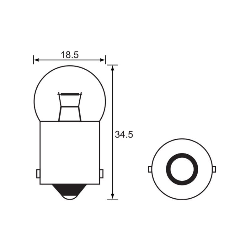 Bulb - Indicator -  12V 18W BA15S A1958