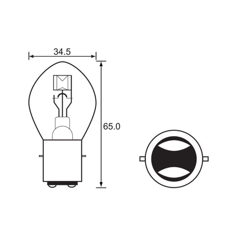 Bulb - Headlight -  12V 15/15W BA20D A7374A