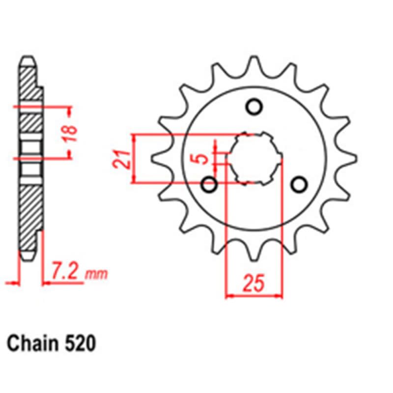 RK Front Steel Sprocket (520)